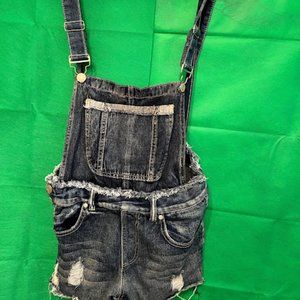 Juniors Denim Shorts Overalls